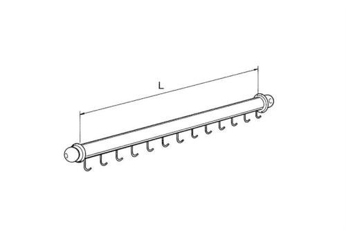 CHB-3093-852 | BARRE A VIANDE DROIT AVEC CROCHETS FINITION : E6/EV1 - 1250MM