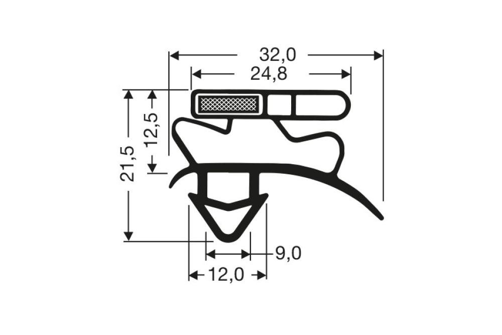 JPC-1640-020 | MAGNEETDICHTING MET MAGNEET M25 2.44MTR/LNG