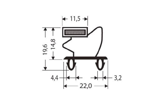 JPC-1350-010 | JOINT MAGNETIQUE - 2600MM/LNG AVEC AIMANT C25