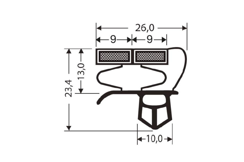 JPC-1370-010 | MAGNEETDICHTING MET MAGNEET M76 2.55MTR/LNG