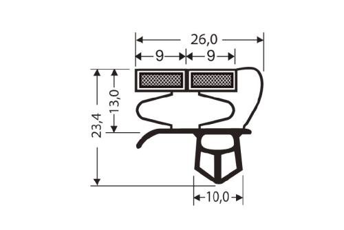 JPC-1370-010 | MAGNEETDICHTING MET MAGNEET M76 2.55MTR/LNG