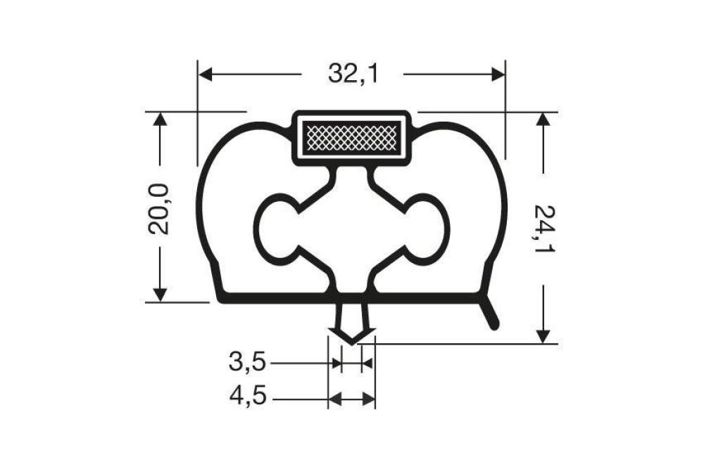 JPC-1910-050 | MAGNEETDICHTING MET MAGNEET CS20 2.50MTR/LNG