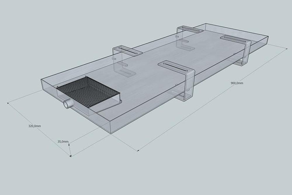 AUR-0001-000 | SYS. DE RETENTION ET SECURITE POUR HUILE BASIC - AURU-OP1 - 35X320X900MM (1,2 L)