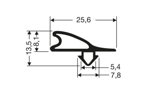JPC-0210-050 | INDRUKPROFIEL - 2550MM/LNG ZONDER MAGNEET