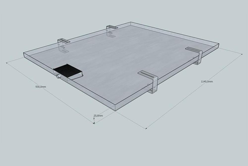 AUR-0005-000 | SYS. DE RETENTION ET SECURITE POUR HUILE BASIC - AURU-OP5 - 35X930X1140MM (4,2 L)
