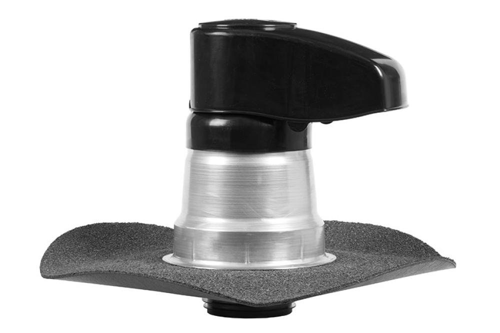 CRS-0010-000 | ALUMINIUM DAKDOORVOER MET BITUMEN SLAB Ø100MM -GEÏSOLEERD - HERSLUITBARE PP KAP