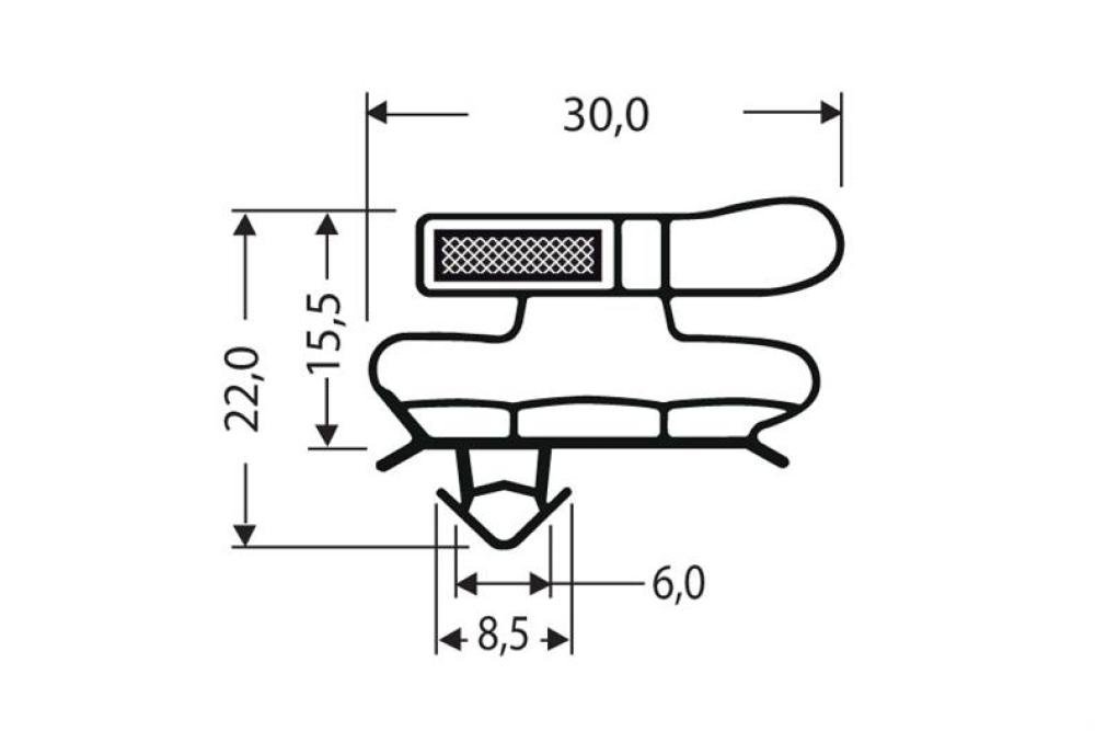 JPC-1430-010 | MAGNEETDICHTING MET MAGNEET M18 2,55MTR/LNG