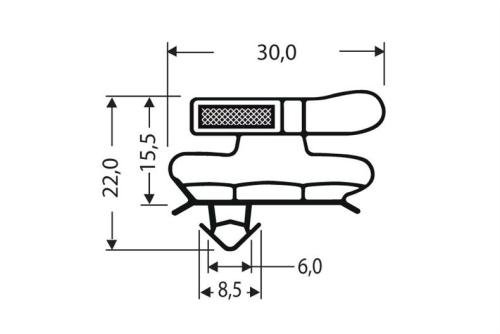 JPC-1430-010 | MAGNEETDICHTING MET MAGNEET M18 2,55MTR/LNG