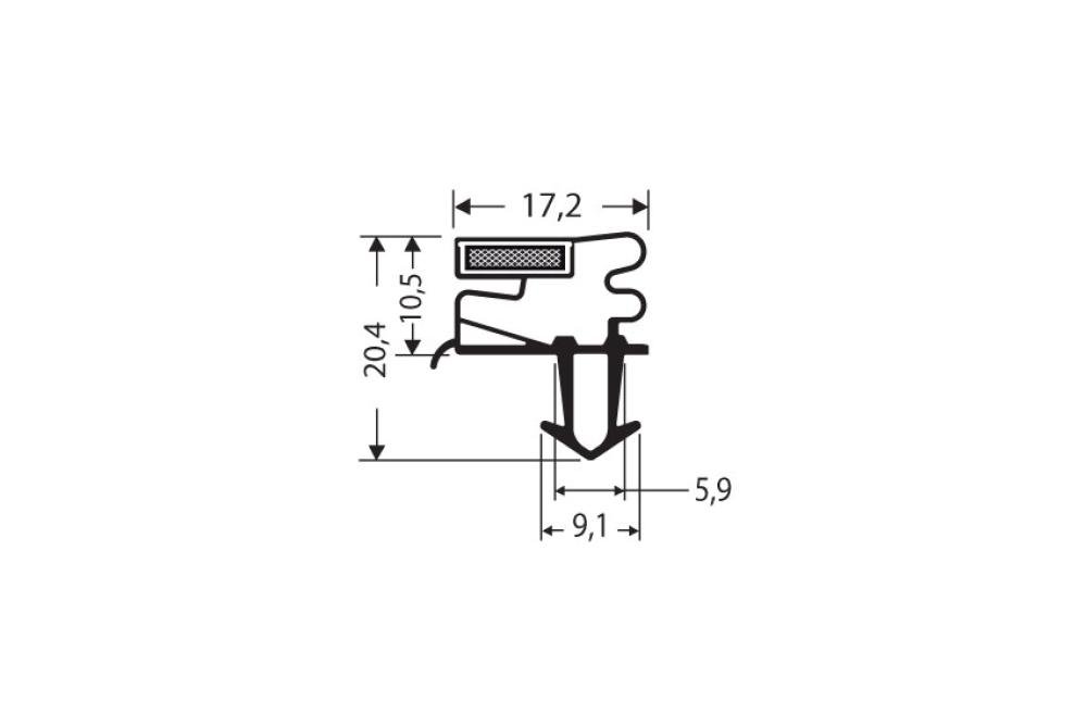 JPC-1450-050 | MAGNEETDICHTING MET MAGNEET M25 2,55MTR/LNG
