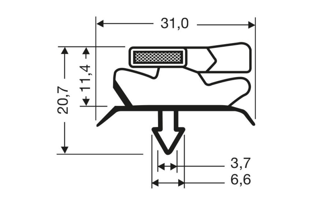 JPC-1840-020 | JOINT MAGNETIQUE - 2440MM/LNG AVEC AIMANT M25