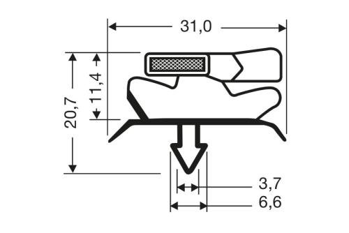 JPC-1840-020 | JOINT MAGNETIQUE - 2440MM/LNG AVEC AIMANT M25
