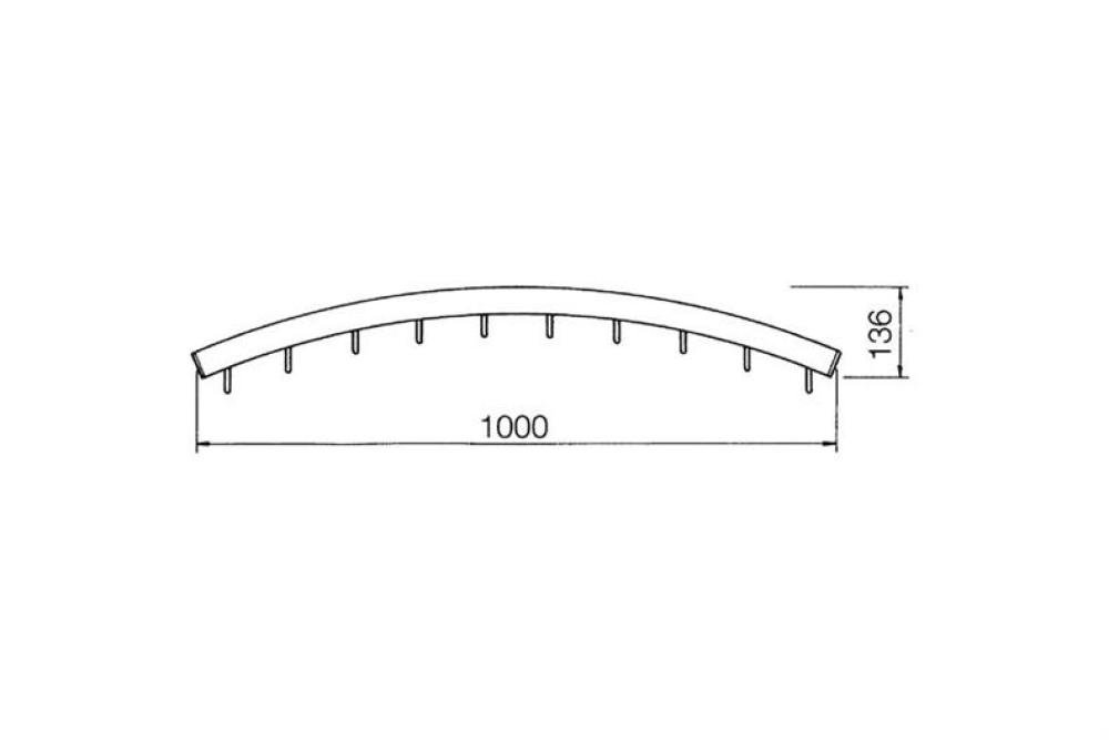 CHB-3066-852 | BARRE A VIANDE LONG DESSUS FINITION : E6/EV1 - 1000MM