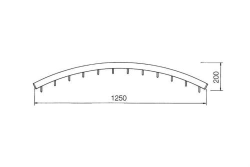 CHB-3067-852 | BARRE ALUMINIUM COURBE FINITION : E6/EV1 - 1250MM