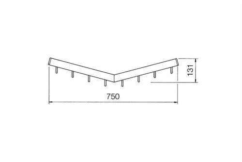 CHB-3078-852 | BARRE A VIANDE ALU ANGULAIRE - Ø30MM FINITION : E6/EV1 - L=750MM