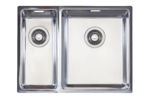 RMR-5130-841 | DUBBELE SPOELBAK R15 - GEPOLIJST - INCL. L: 180X400X140MM R: 340X400X200MM
