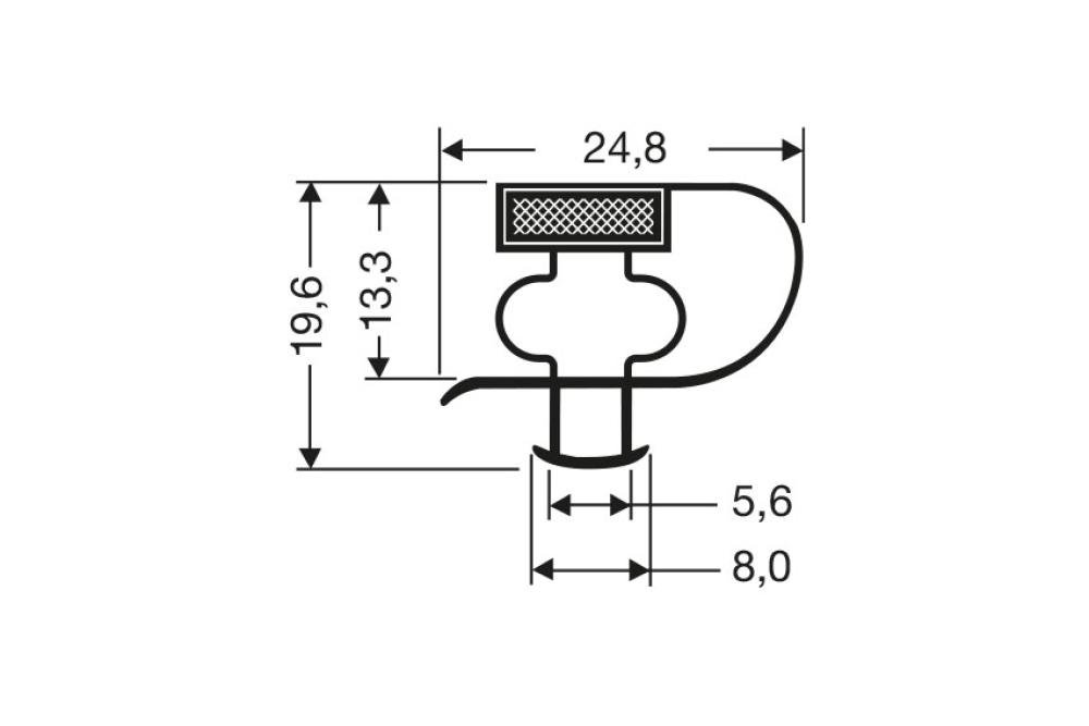 JPC-1960-050 | MAGNEETDICHTING - 2550MM/LNG INCL. MAGNEET MS20