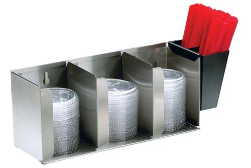 LDP-1014-000 | DISTRIBUTEUR COUVERCLES/PAILLES 3 COMPARTIMENTS - L1035 INCLUS