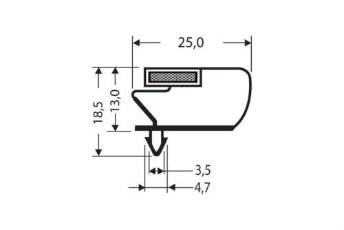 JPC-1240-050 | MAGNEETDICHTING MET MAGNEET M66 2.55MTR/LNG