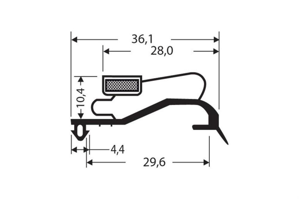 JPC-1380-020 | MAGNEETDICHTING MET MAGNEET C76 2.7MTR/LNG