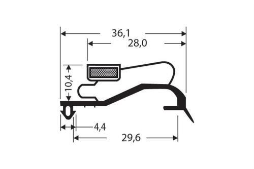 JPC-1380-020 | MAGNEETDICHTING MET MAGNEET C76 2.7MTR/LNG
