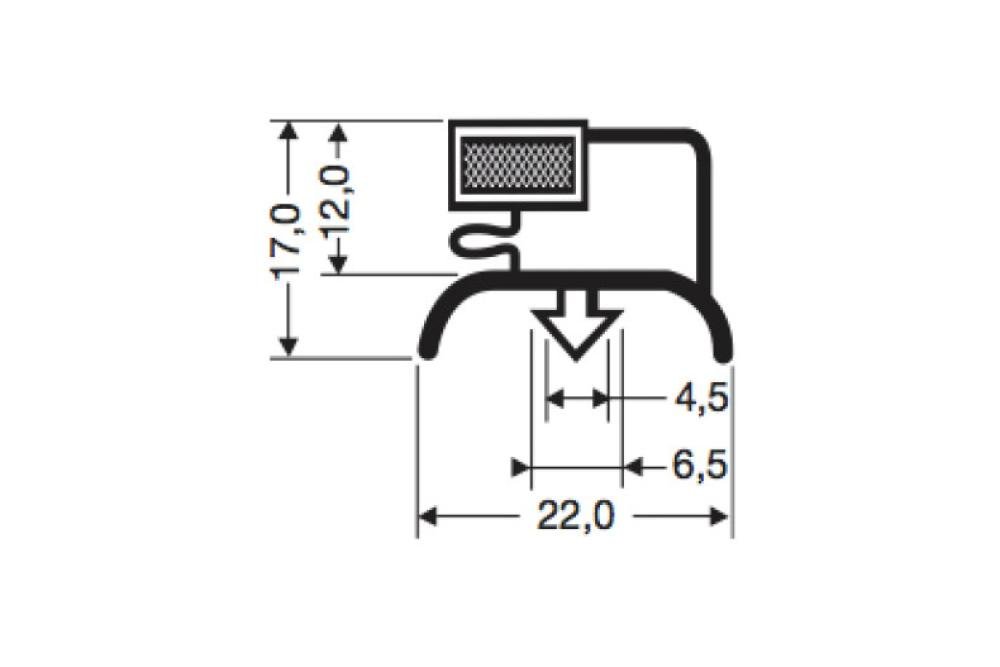 JPC-1560-050 | MAGNEETDICHTING MET MAGNEET M15 2,55MTR/LNG