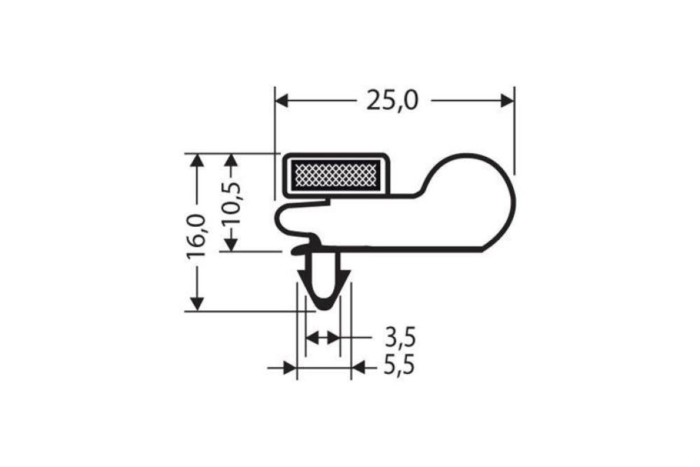 JPC-1010-050 | MAGNEETDICHTING MET MAGNEET M25 2.5MTR/LNG