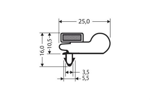 JPC-1010-050 | MAGNEETDICHTING MET MAGNEET M25 2.5MTR/LNG