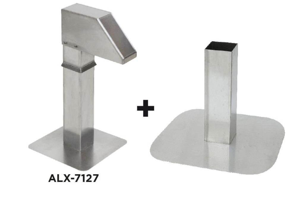 ALX-7127-000 | ALUMINIUM DAKDOORVOER MET REGELBAAR ONDERSTEL 450MM
