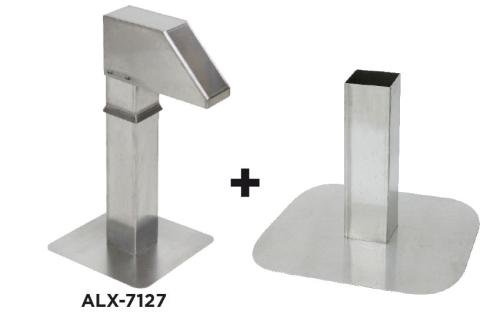 ALX-7127-000 | PASSAGE ALUMINIUM AVEC PARTIE INF. REGLABLE 450MM
