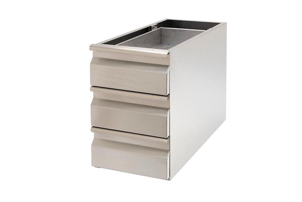 LIC-1370-841 | NEUTRALE RVS LADEBLOK - 3 LADES GN1/1 - AISI304