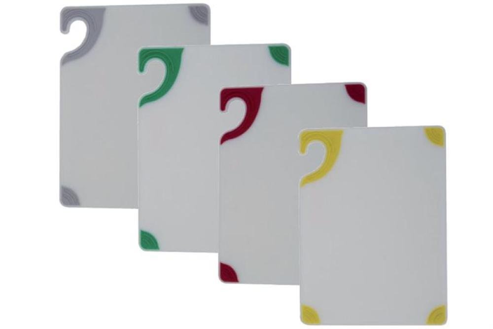 KCB-4350-040 | PLANCHE DECOUPE SAF-T-GRIP 381X508X13MM PLANCHE BLANCHE AVEC COINS COLORÉS
