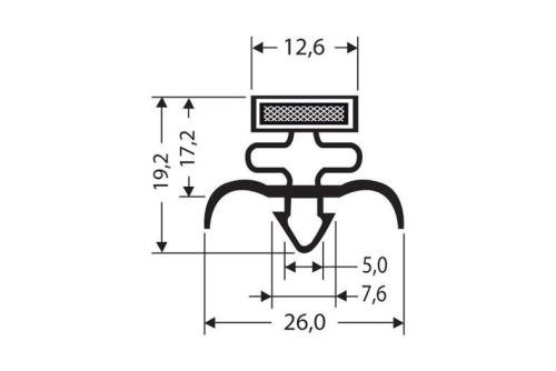 JPC-1050-050 | MAGNEETDICHTING MET MAGNEET M18 2.550MTR/LNG
