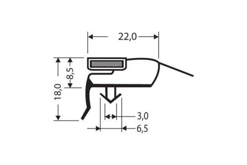 JPC-1400-050 | JOINT MAGNETIQUE - 2550MM/LNG AVEC AIMANT M66