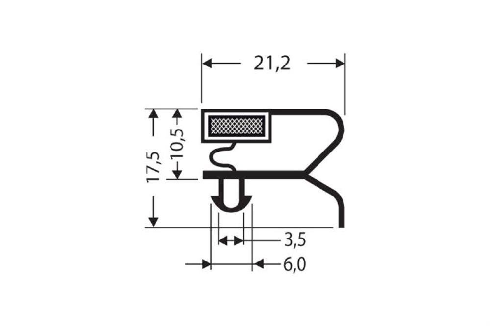 JPC-1140-050 | MAGNEETDICHTING MET MAGNEET M25 2.55MTR/LNG