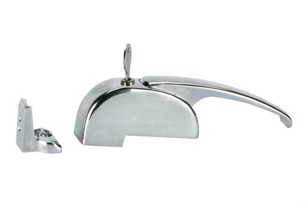 RLB-0011-845 | SERRURE EN APPLIQUE CHROMEE AVEC GACHE REGLABLE - AVEC CLEF