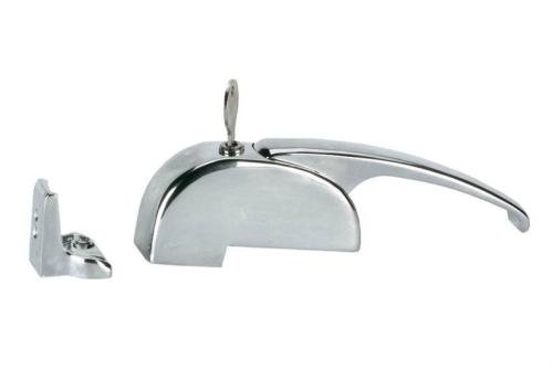 RLB-0011-845 | SERRURE EN APPLIQUE CHROMEE AVEC GACHE REGLABLE - AVEC CLEF