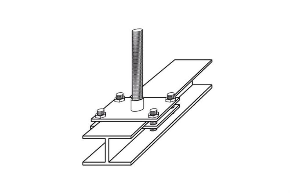 BGD-0010-000 | PLAFONDOPHANGING M12 VOOR IPE BAAR 80/46 - ZONDER DRAADSTANG