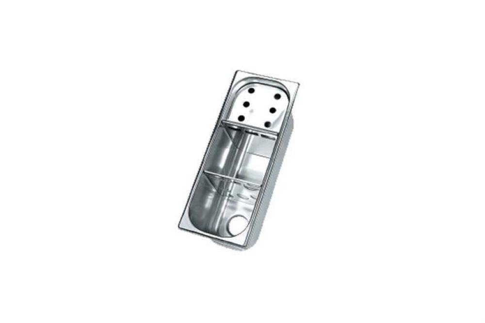 LHW-2101-000 | VP2712 RINCE-DOSEUR 270X110X120MM INOX - 2 TROUS EN DESSOUS