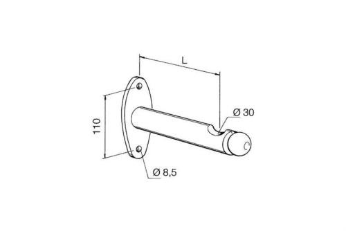 CHB-3076-852 | CONSOLE MURAL SAILLIE 200MM FINITION : E6/EV1