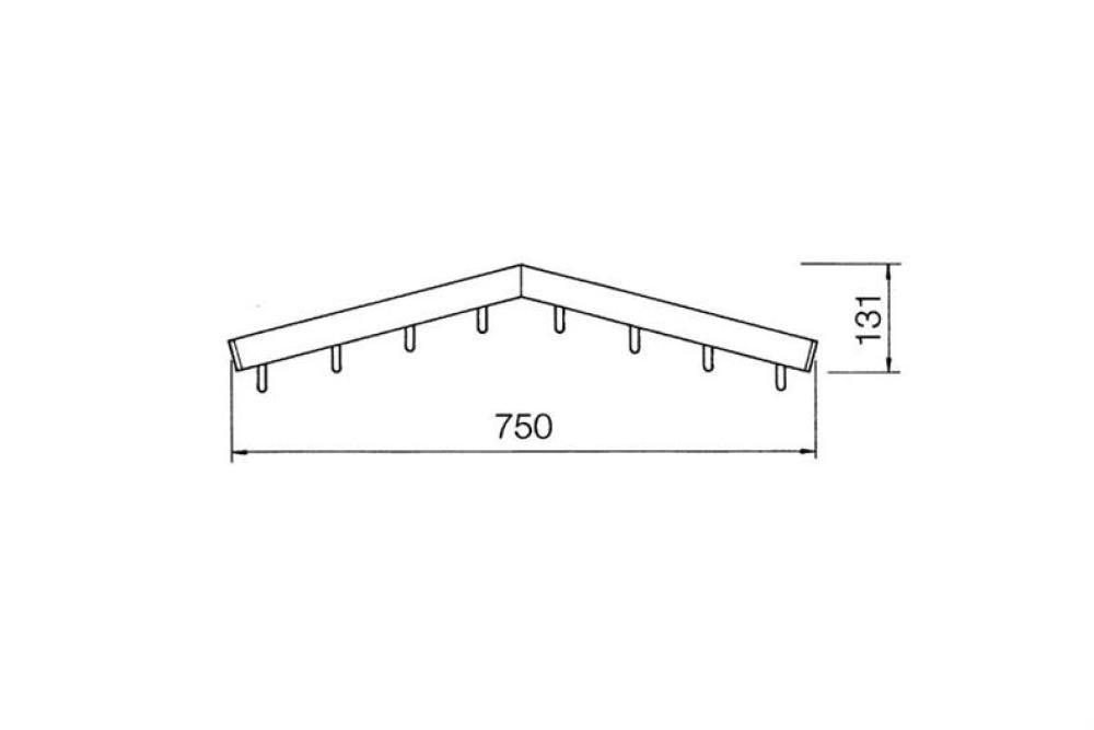 CHB-3059-852 | ALU VLEESBAAR  750MM GEPLOOID BOVEN AFWERKING : E6/EV1