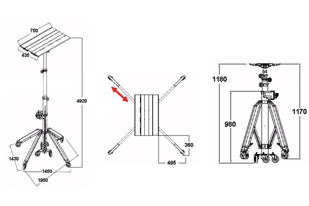 KSF-5200-000 | ELEVATEUR DE MONTAGE PORTABLE CM-520 HAUTEUR MAX. 4,9M - 90KG