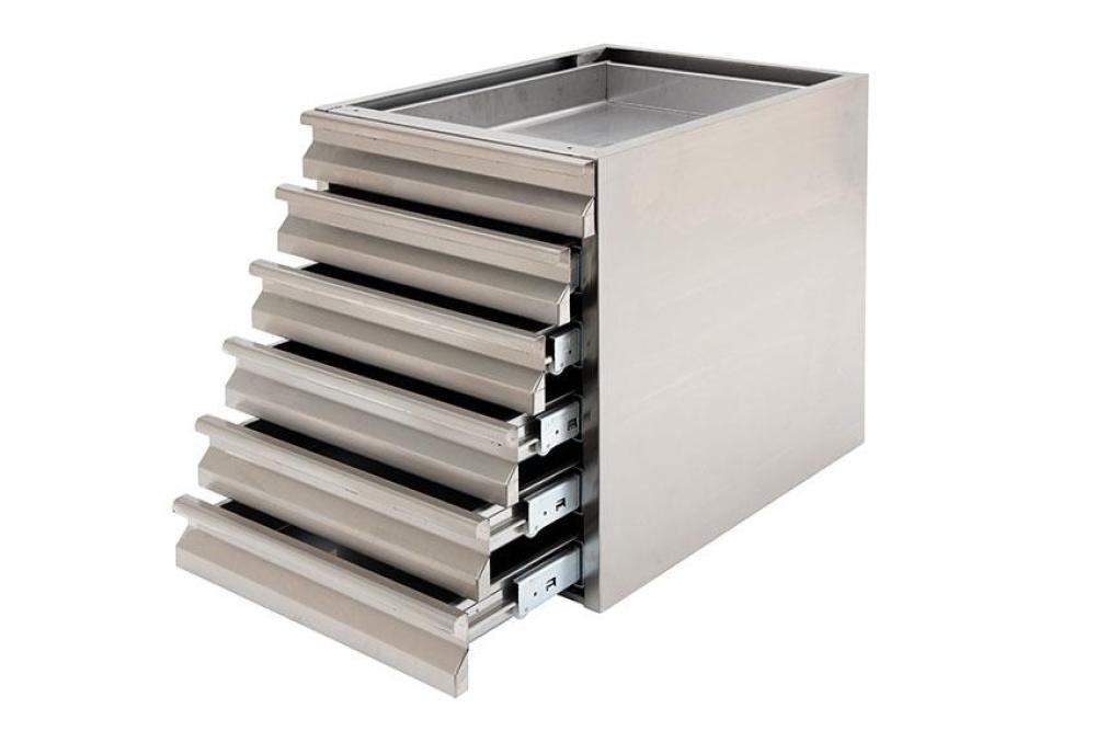 LIC-1670-841 | NEUTRALE RVS LADEBLOK - 6 LADES GN1/1 - AISI304