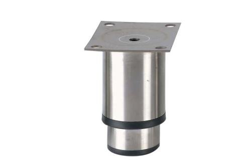 LSP-2010-020 | RVS STELVOET ECOLINE - 90MMH - 100X80MM RVS PLAAT - ZWARTE KUNSTSTOF ZOOL