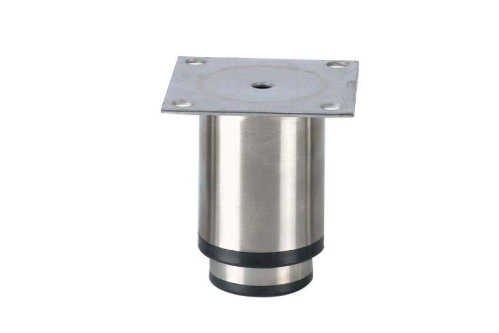 LSP-2000-020 | RVS STELPOOT ECOLINE - 90MMH - 90X90MM RVS PLAAT - ZWARTE KUNSTSTOF ZOOL