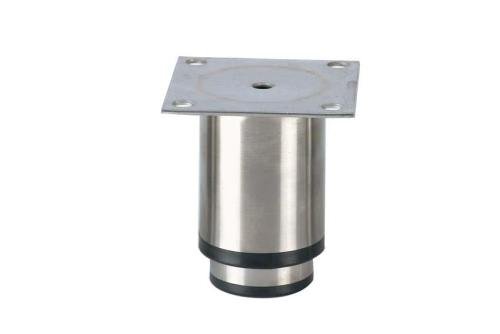 LSP-2000-020 | RVS STELPOOT ECOLINE - 90MMH - 90X90MM RVS PLAAT - ZWARTE KUNSTSTOF ZOOL