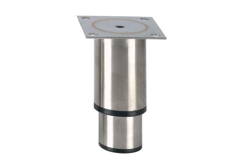 LSP-2300-020 | RVS STELVOET ECOLINE - 145MMH - 90X90MM RVS PLAAT - ZWARTE KUNSTSTOF ZOOL
