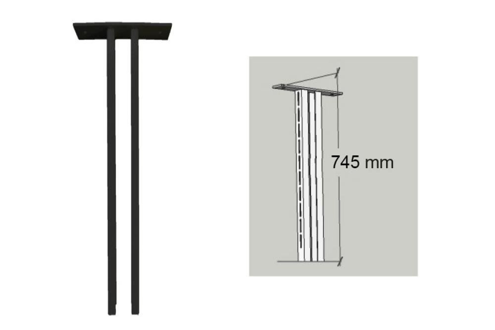 FIF-9508-020 | SUPPORT PLAFOND L = 745MM H = 2100-2400MM - TUBE 80X30