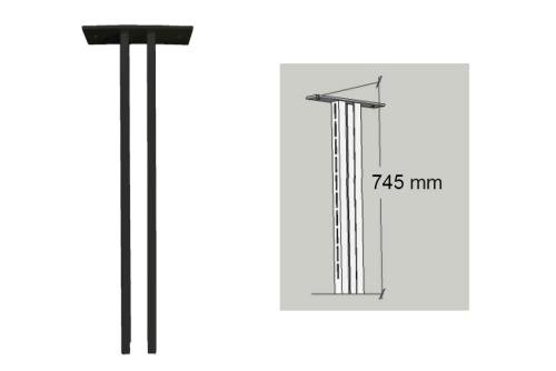FIF-9508-020 | SUPPORT PLAFOND L = 745MM H = 2100-2400MM - TUBE 80X30