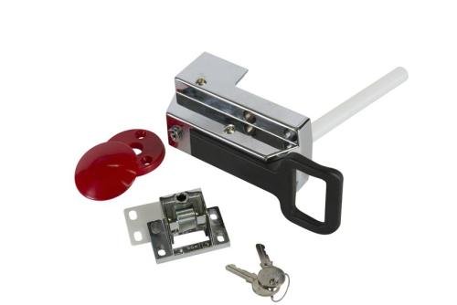 POS-2113-000 | SERRURE A CLEFS, CHROMEE AVEC GACHE COMPRISE ET POIGNEE INTERIEURE