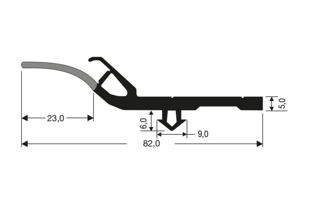 JCR-0490-020 | BOURRELET RACLEUR PORTE PIVOTANTE POSITIVE 5X 32+50 MM + FLÊCHE